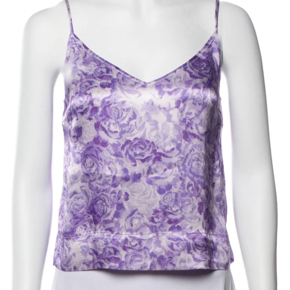 GANNI floral print silky tank top small
